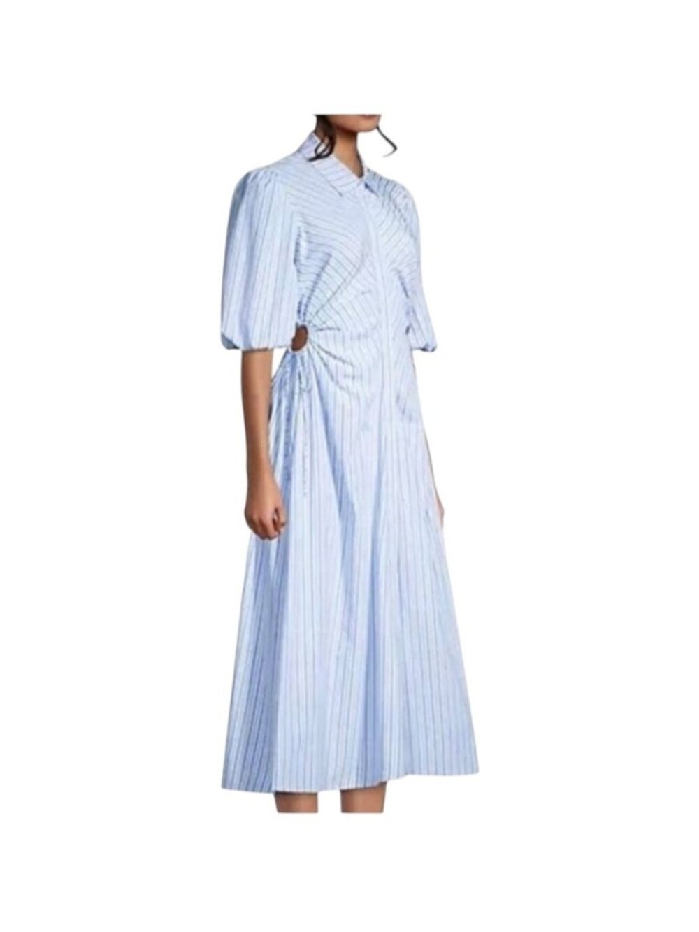 Bardot Cut Out Striped Maxi Dress Blue Size XS Coastal Preppy Cottagecore Summer